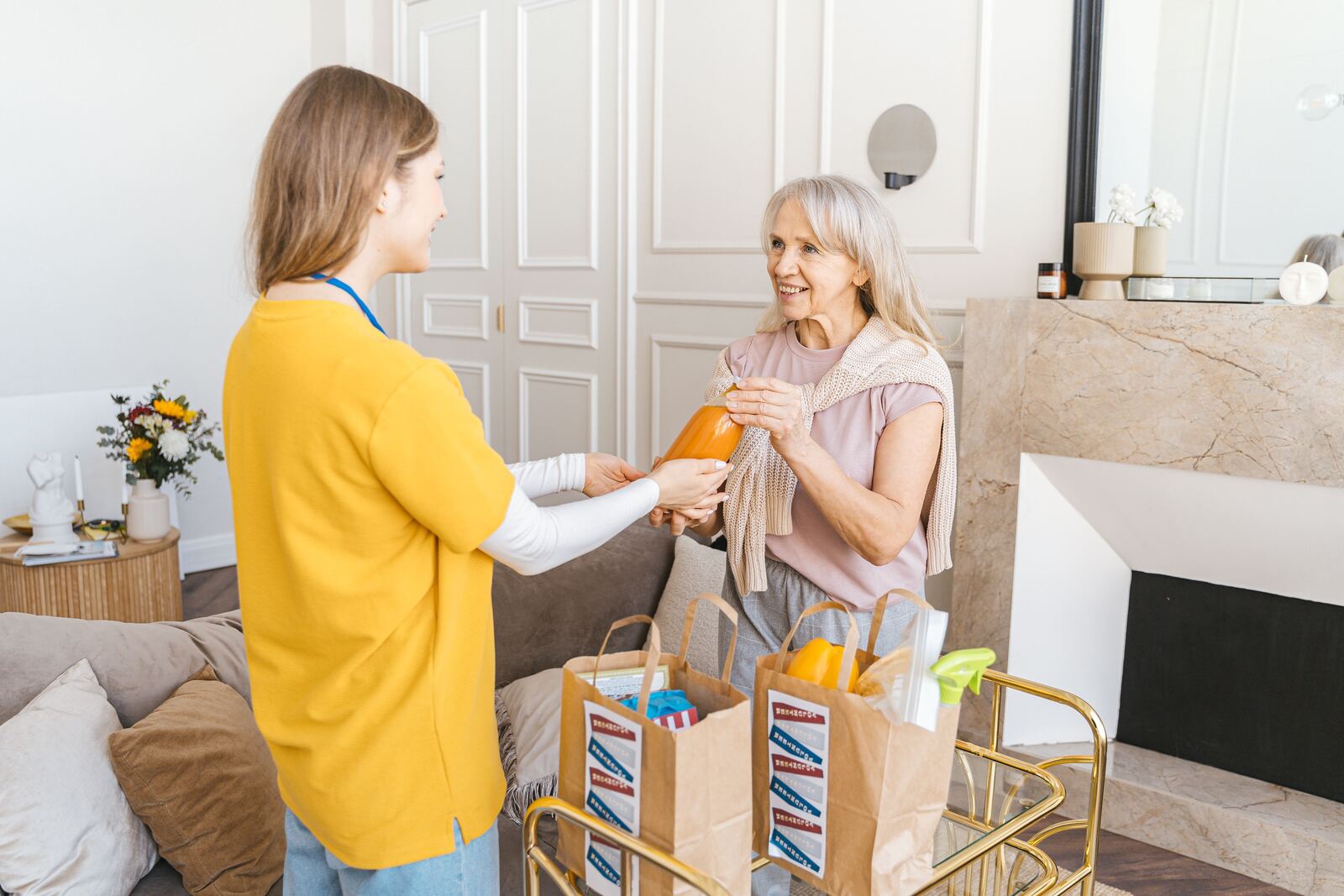 Unique Domcare carer supporting a client at home in Norwich
